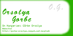 orsolya gorbe business card